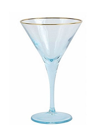 Image of Viva by VIETRI Gold Rimmed Colorful Martini Glass
