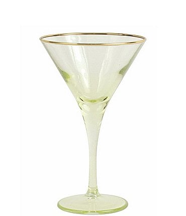 Image of Viva by VIETRI Gold Rimmed Colorful Martini Glass