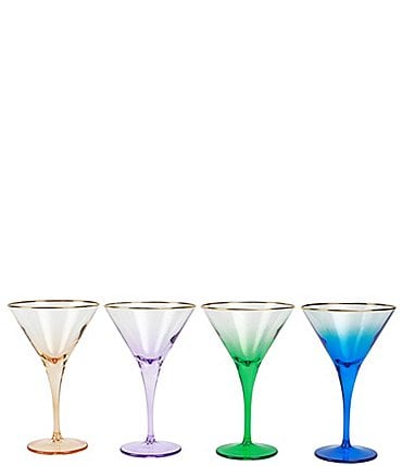 Image of Viva by VIETRI Rainbow Jewel Tone Assorted Martini Glasses, Set of 4
