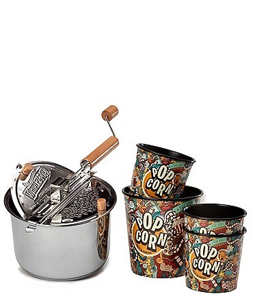 Image of Wabash Valley Farms Stainless Steel Whirley-Pop Popcorn Maker with Graffiti Tubs