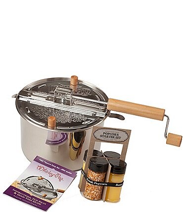Image of Wabash Valley Farms Stainless Steel Whirley-Pop Popcorn Maker with Starter Pack Set