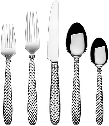 Image of Wallace Silversmiths Reins 20-Piece Stainless Steel Flatware Set