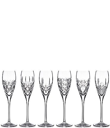 Image of Waterford Crystal 6 Patterns of the Sea Flutes, Set of 6