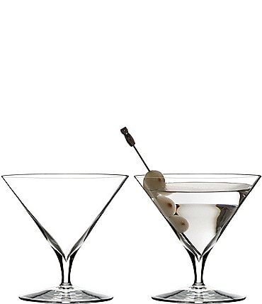 Image of Waterford Elegance Series Crystal Martini Glass Pair