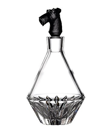 Image of Waterford Irish Dogs Madra Crystal Decanter with Terrier Black Stopper