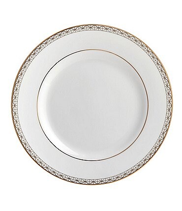Image of Waterford Lismore Diamond Gold Bread and Butter Plate