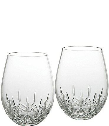 Image of Waterford Lismore Essence Stemless Deep Red Wine Glasses, Set of 2