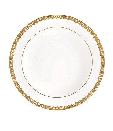 Image of Waterford Lismore Lace Gold Bone China Rimmed Soup Bowl