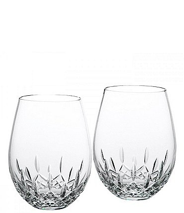 Image of Waterford Lismore Nouveau Stemless Deep Red Wine Glasses, Set of 2