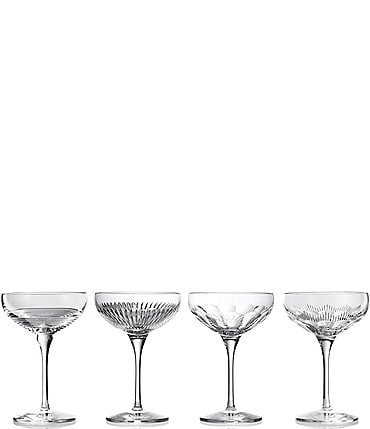 Image of Waterford Mixology Coupe Large Glass 9floz, Mixed Set of 4
