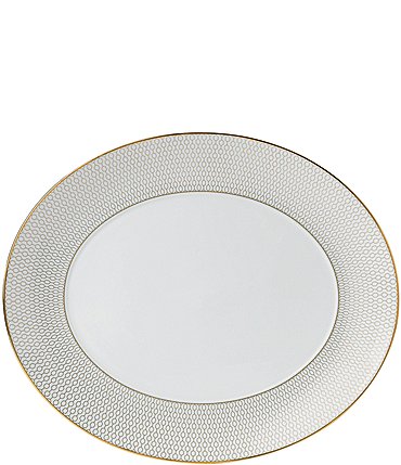 Image of Wedgwood Arris Geometric Bone China Oval Platter
