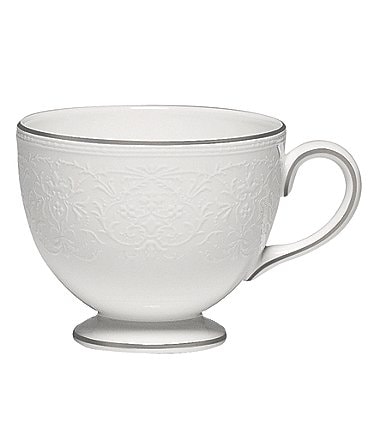 Image of Wedgwood English Lace Platinum Bone China Teacup