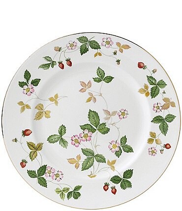 Image of Wedgwood Gold Banded Floral Dinner Plate
