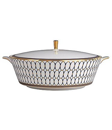 Image of Wedgwood Renaissance Gold Neoclassical Covered Vegetable Bowl
