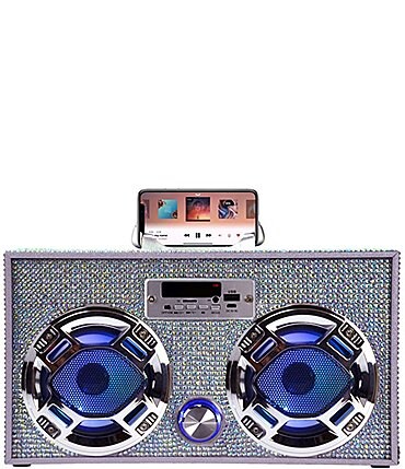 Image of Wireless Express Iridescent Bling Bluetooth Mini Boom Box