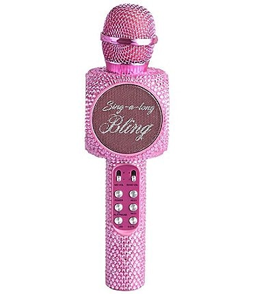 Image of Wireless Express Sing-Along Bling Pink Bluetooth Karaoke Microphone