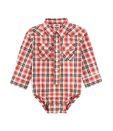 Image of Wrangler® Baby Boys Newborn-24 Months Long Sleeve Plaid Woven Shirt