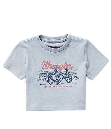 Image of Wrangler® Baby Newborn-24 Months Short Sleeve Racing Horses T-Shirt