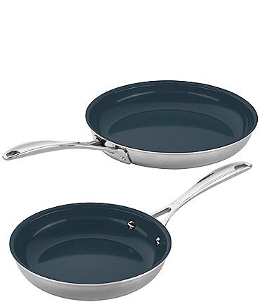 Image of Zwilling Clad CFX 2-pc Stainless Steel Ceramic Nonstick Fry Pan Set