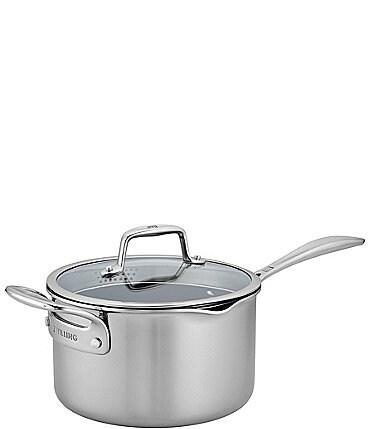 Image of Zwilling Clad CFX 4-qt Stainless Steel Ceramic Nonstick Saucepan
