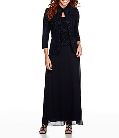 alex evenings jacquard jacket dress