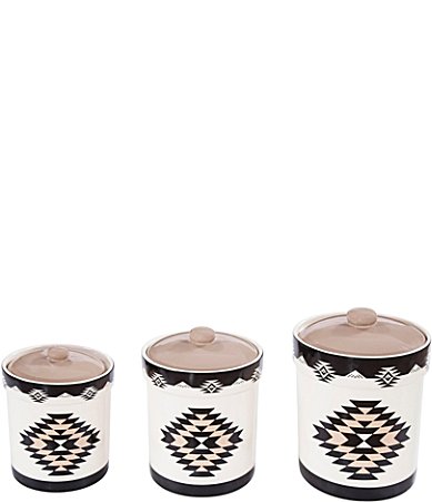 Paseo Road Chalet Southwestern Pattern 3-Piece Canister Set - Multi