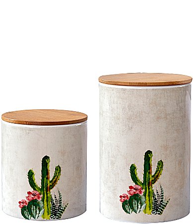 Paseo Road Desert Cactus 2-Piece Canister Set
