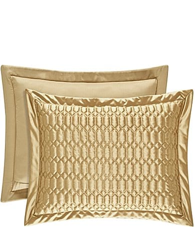J. Queen New York Satinique Pillow Sham Silky Satin Tufted Standard Pillow