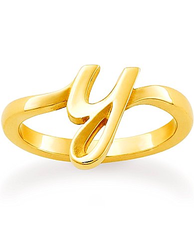 James Avery 14k Gold Script Initial Ring - 7 | SheFinds