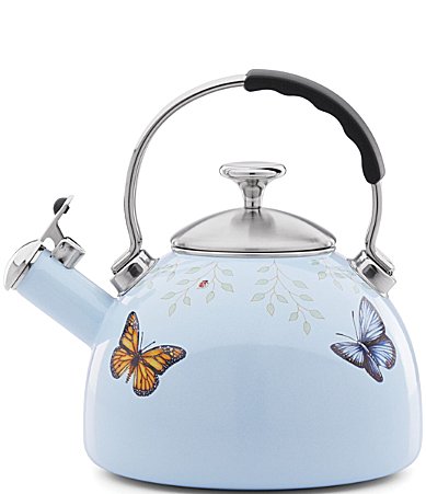 Lenox Butterfly Meadow Blue Tea Kettle - White