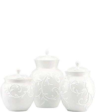 Lenox Opal Innocence Carve 3-piece Canister Set - White