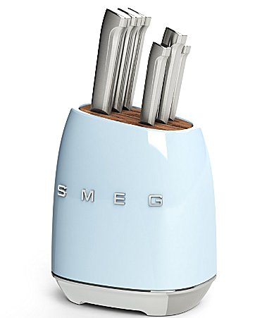 Smeg 7-Piece Knife and Block Set - Blue