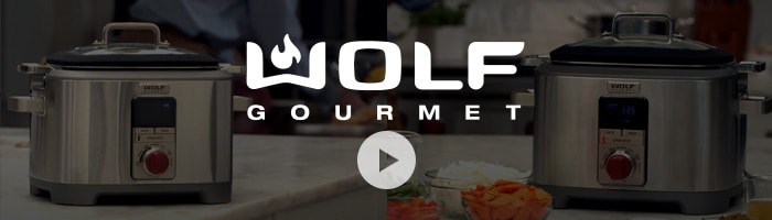 Watch the video about Wolf Gourmet 7 QT. Multi-Function Cooker with Red Knob