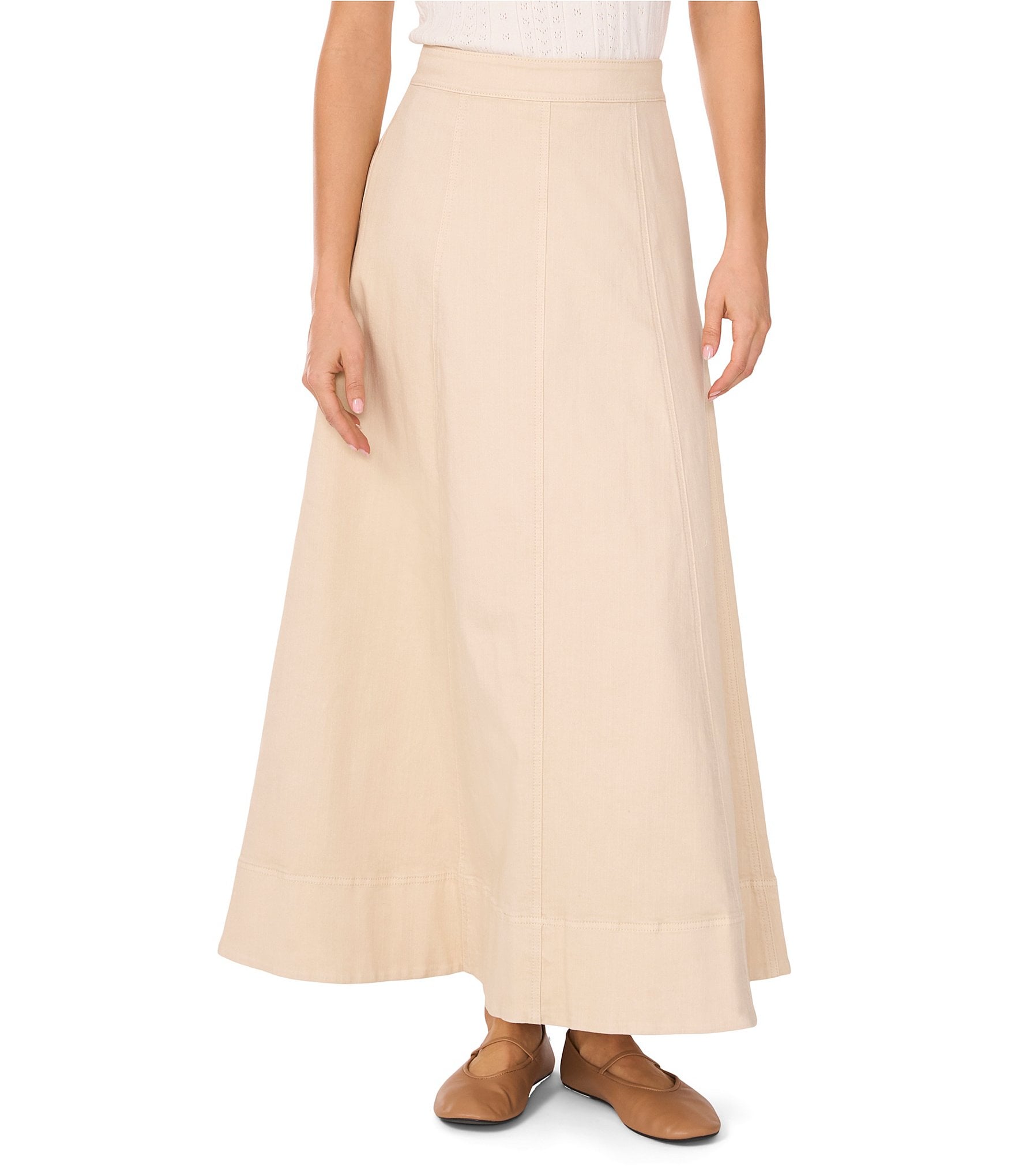 1. STATE Denim Front Slit Maxi Skirt