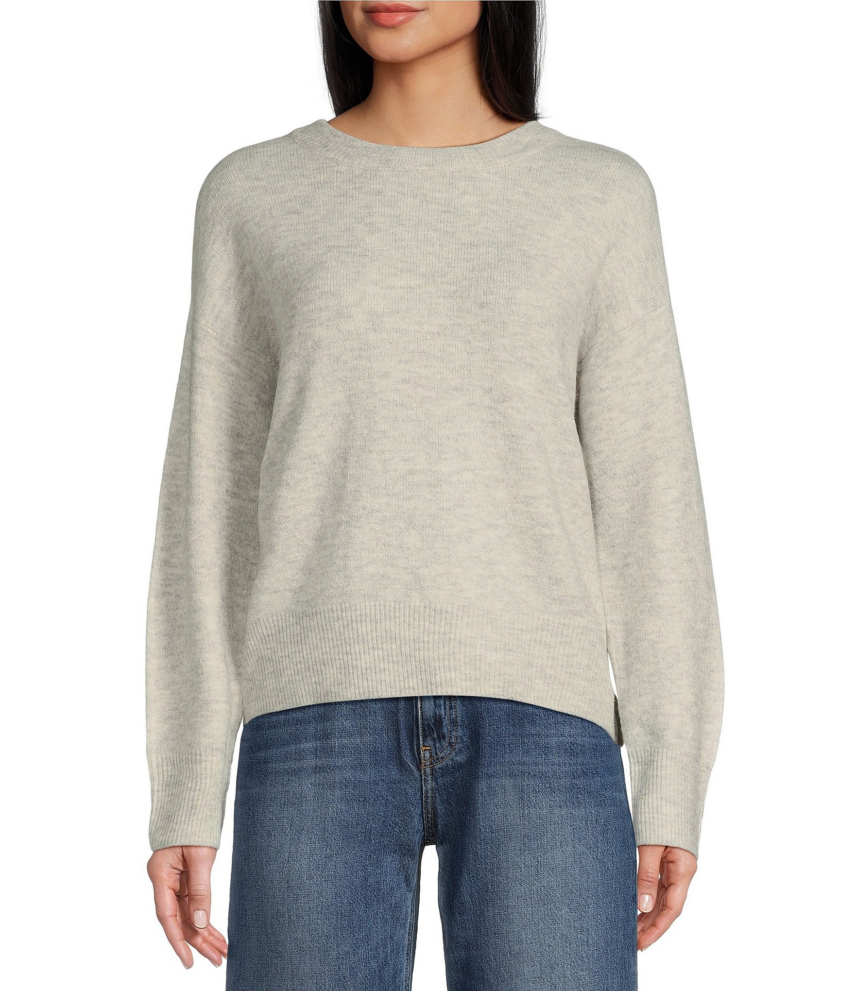 1. STATE Long Sleeve Crossover Back Crew Neck Sweater | Dillard's