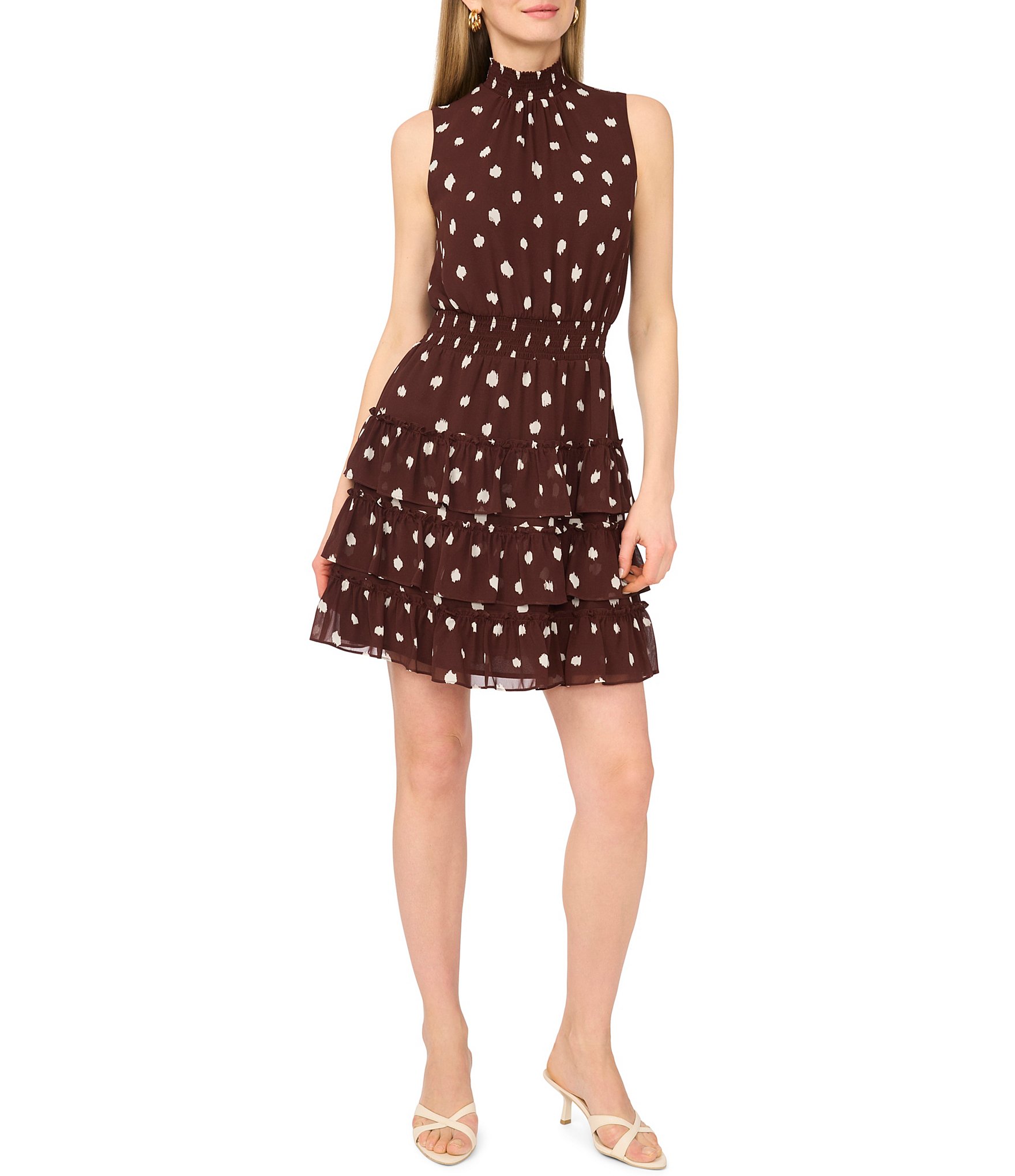 st agni brown dress Brown Polka Dot Wrap Frill Dress – AX Paris
