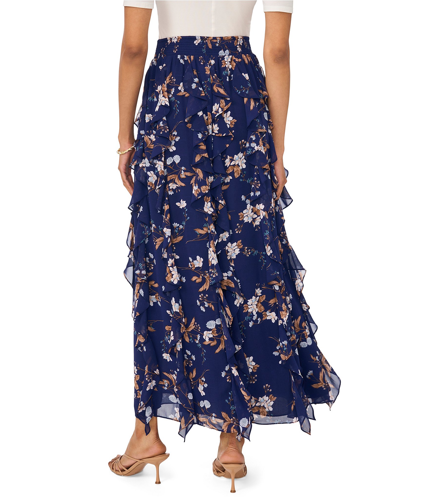 1. State Woven Ruffle Maxi Skirt
