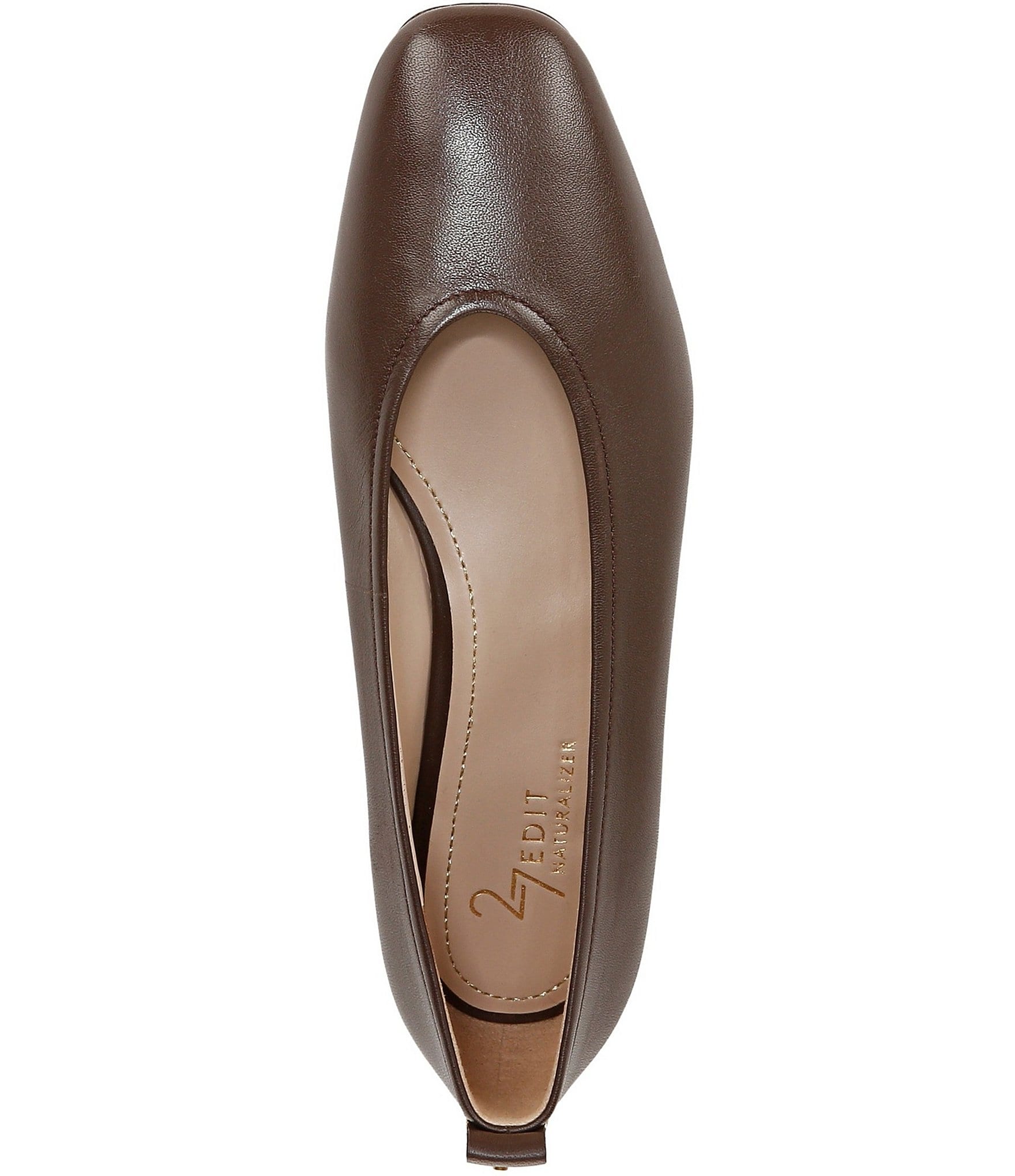 Naturalizer Carla Leather Square Toe Ballet Flats