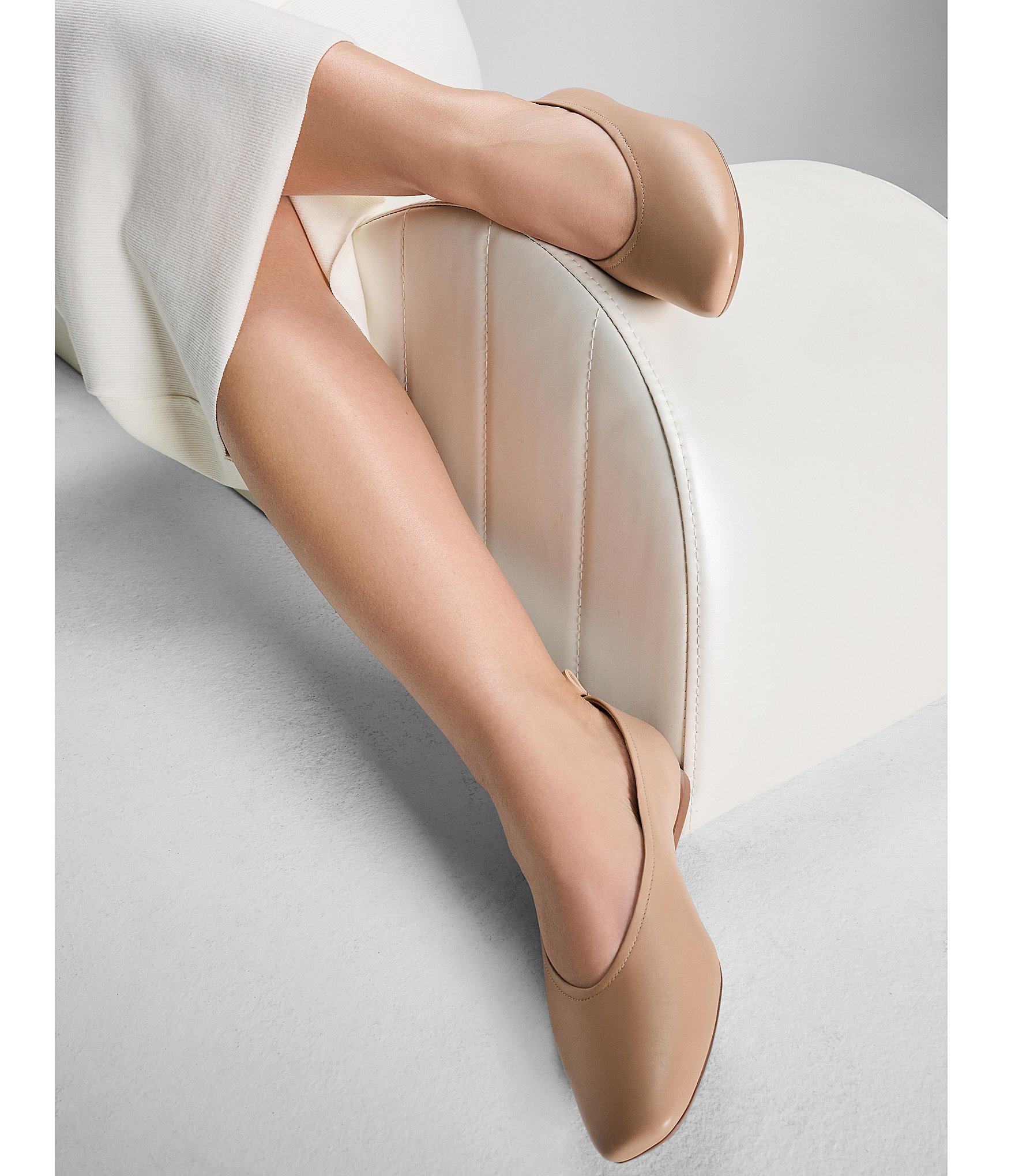 Naturalizer 27 EDIT Carla Leather Square Toe Casual Ballet Flats