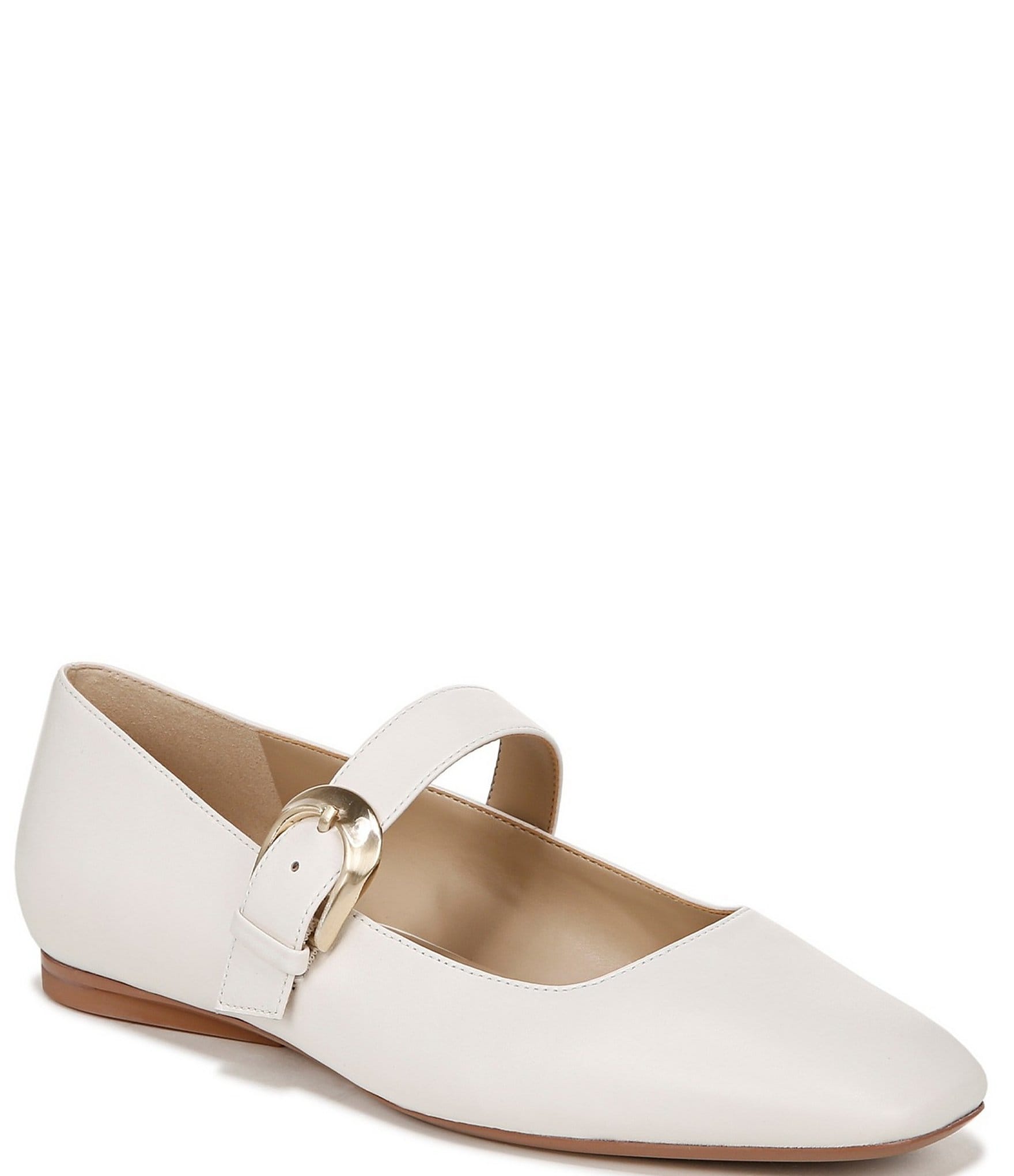 Naturalizer 27 EDIT Carter Leather Buckle Detail Mary Jane Flats ...