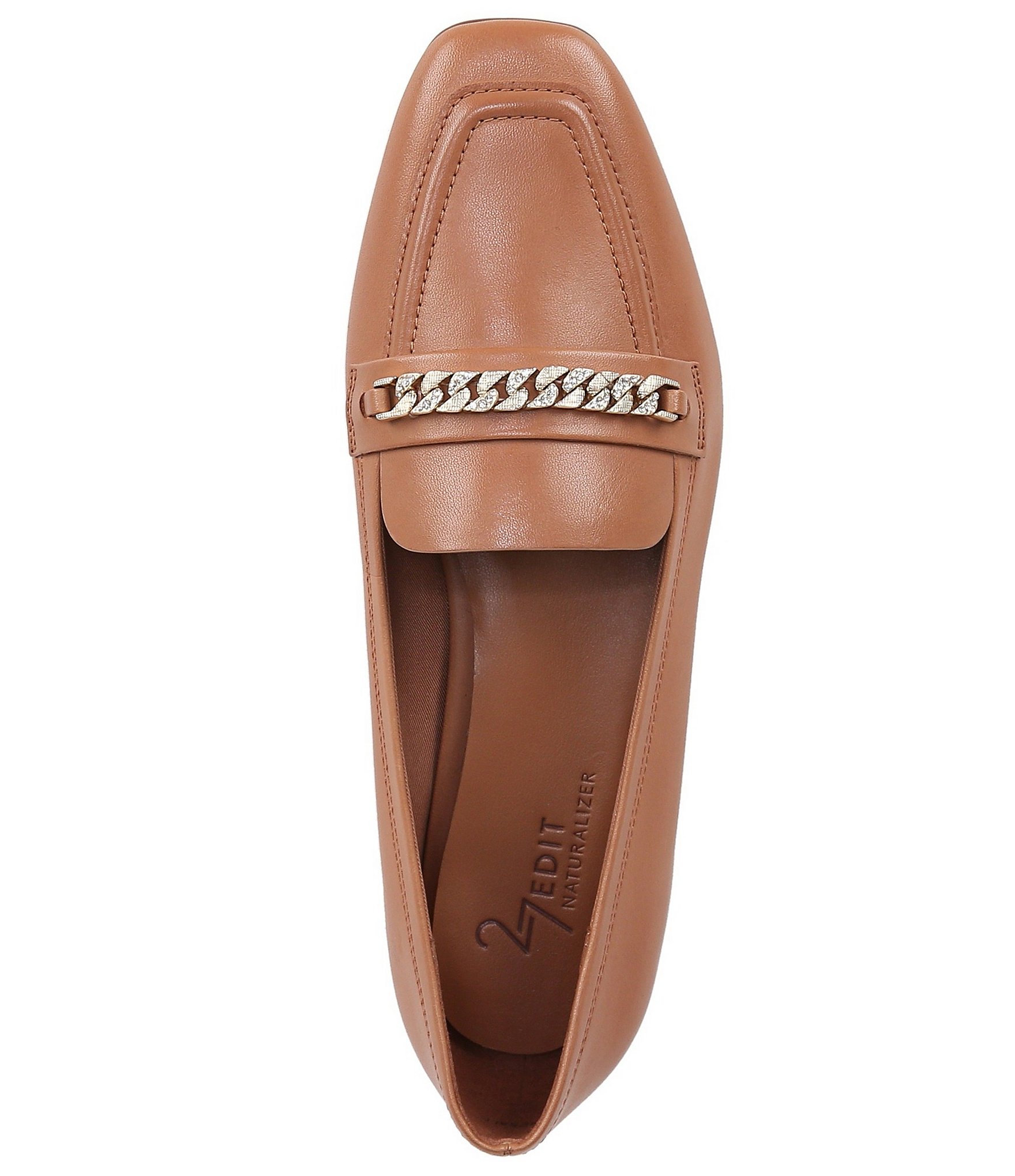 Naturalizer 27 EDIT Clive Leather Chain Detail Slip-On Loafers