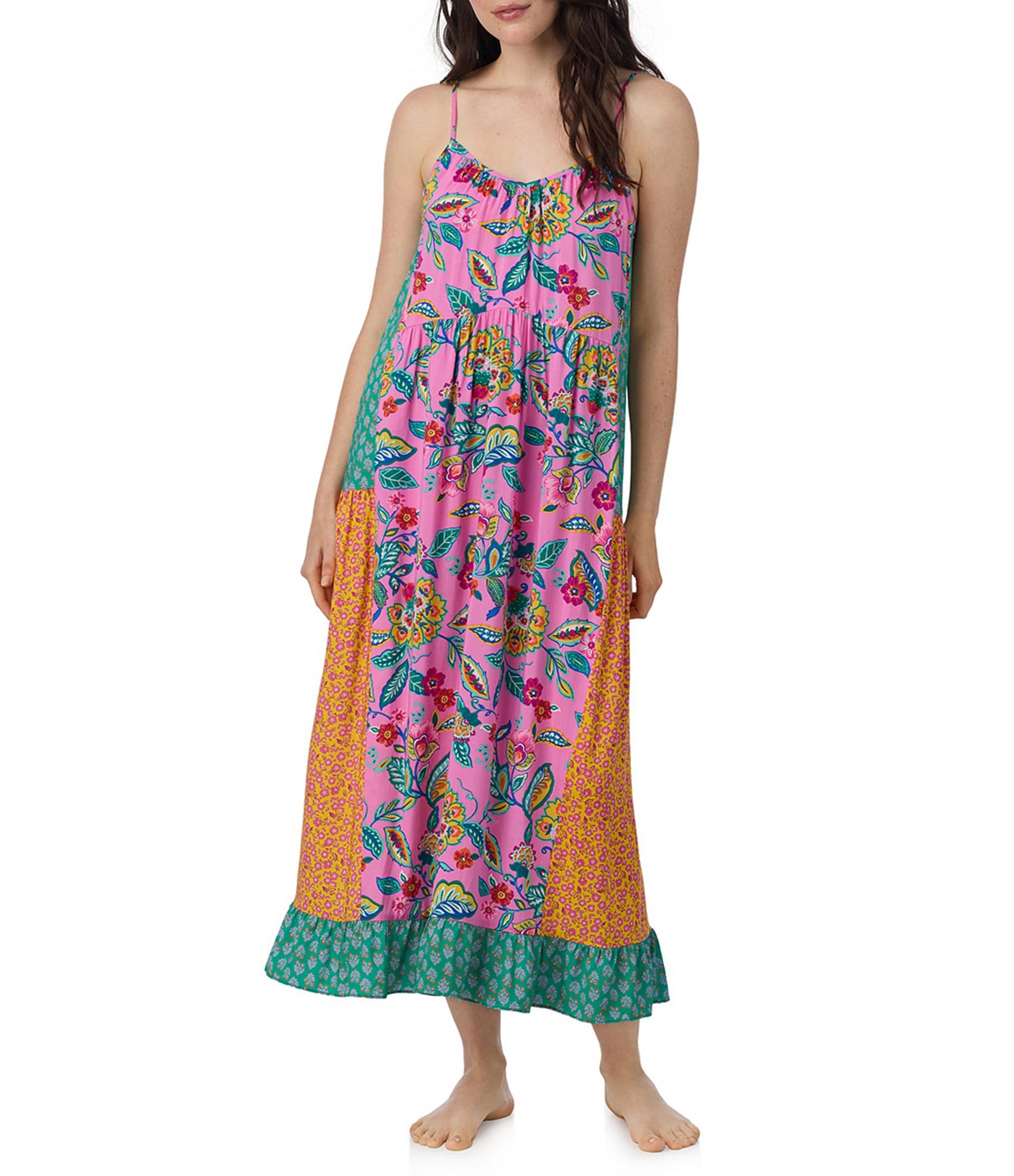 dillards boho dresses White Blue Floral Spaghetti colour_Blue SIZE:1M-2L