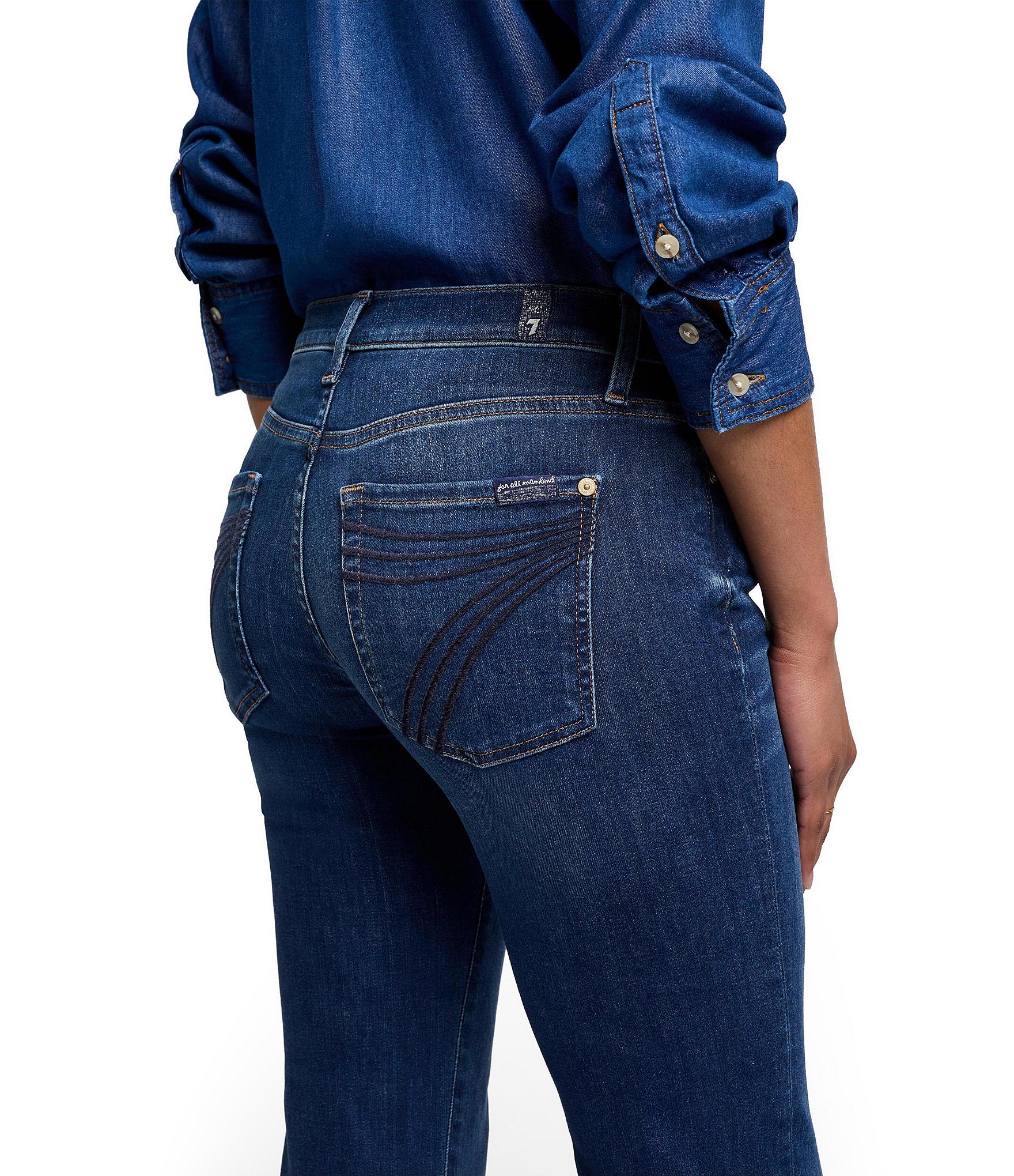 7 For All Mankind Dojo Full Length Flare Denim Jeans