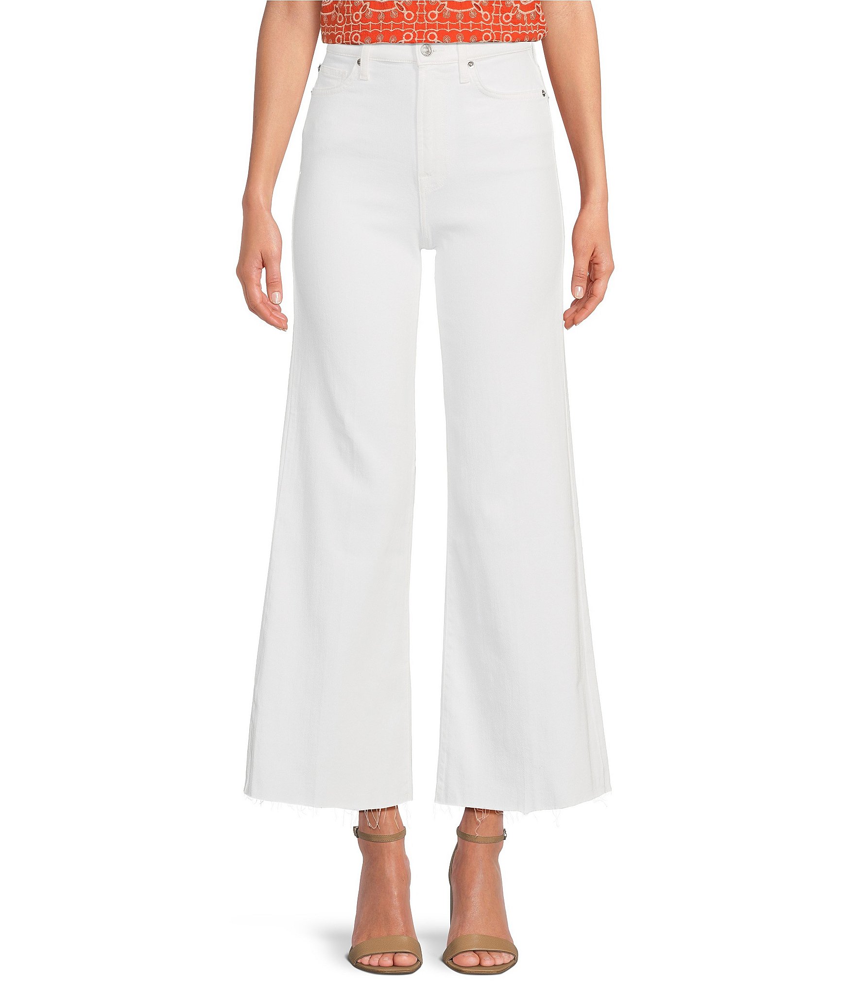 7 for all mankind Ultra High Rise Cropped Wide Leg Jeans | Dillard's