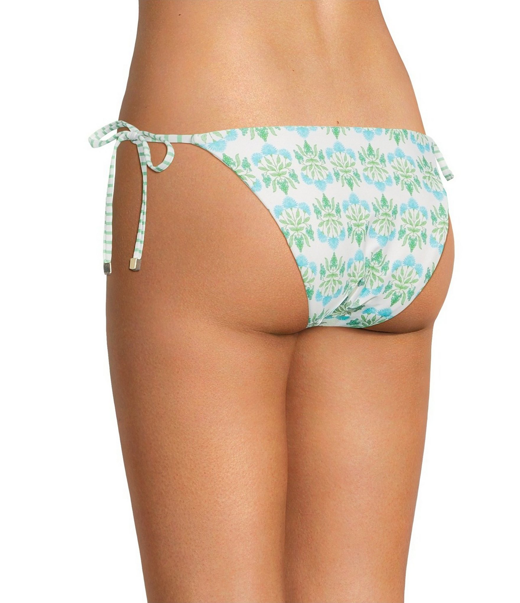 A Loves A Seaside Reversible Embroidered Tie Side Swim Bottom