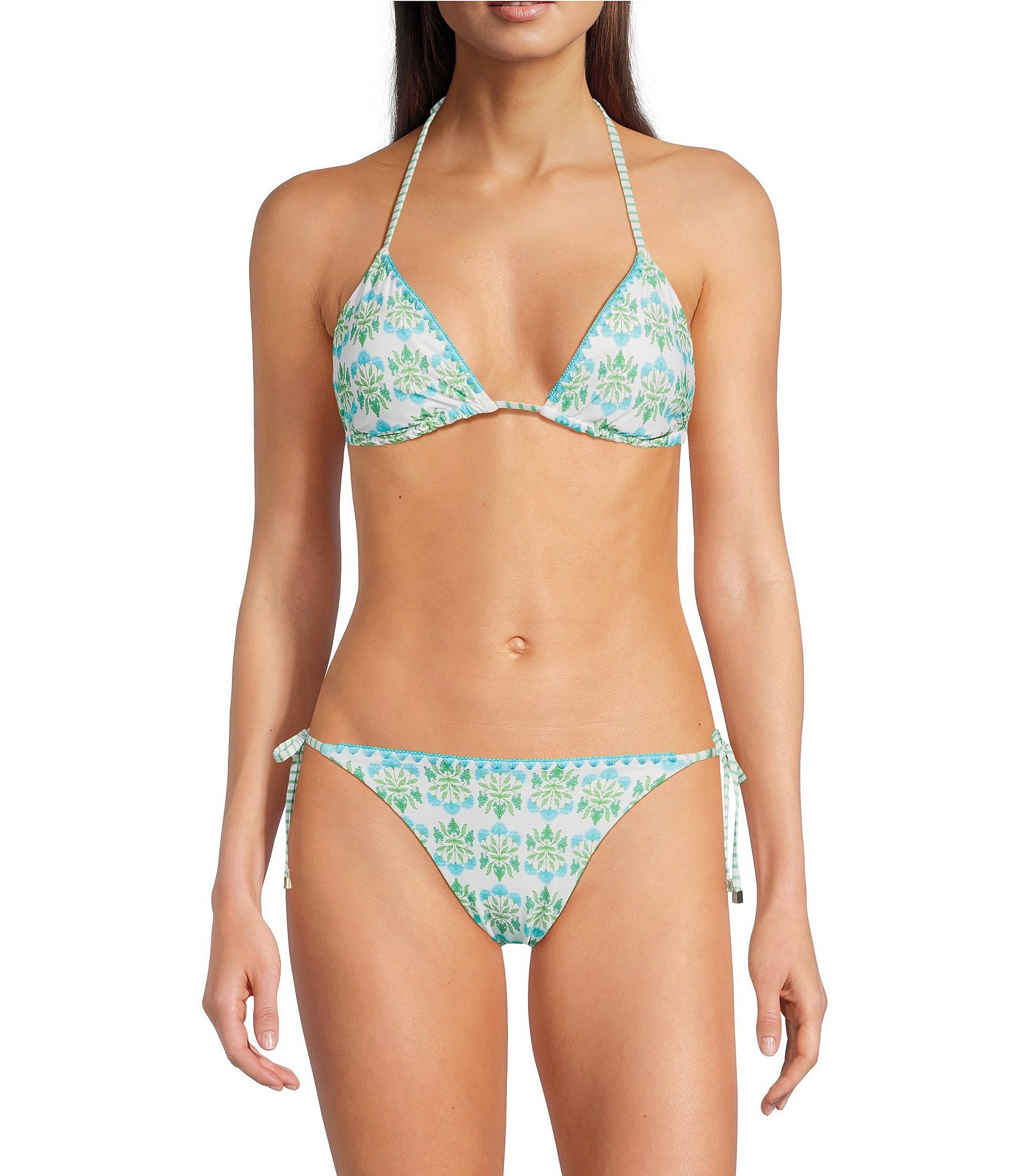 A Loves A Seaside Reversible Embroidered Tie Side Swim Bottom