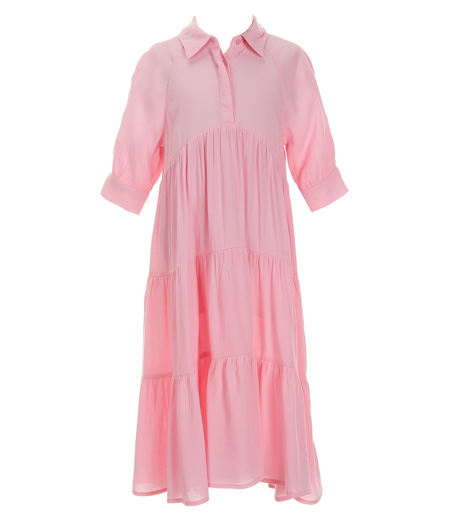 A Loves A Big Girls 7-16 Balloon Sleeve A-Line Midi Dress