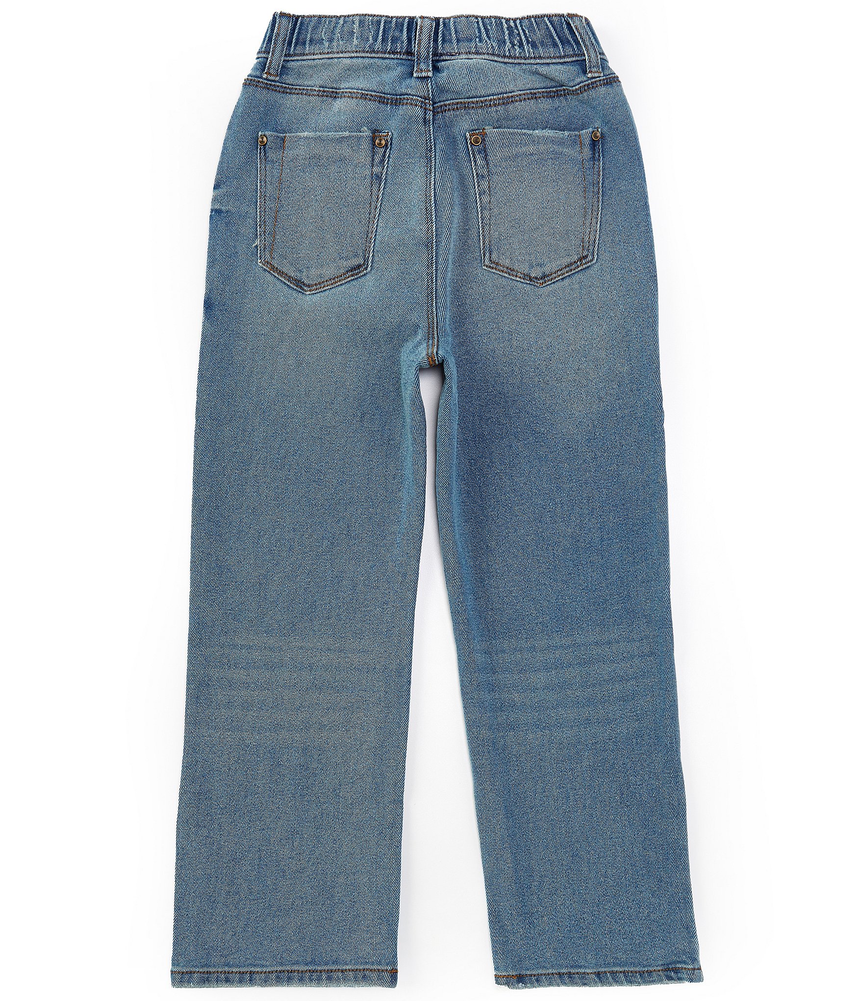 A Loves A Big Girls 7-16 High Waist Wide Leg Denim Pants