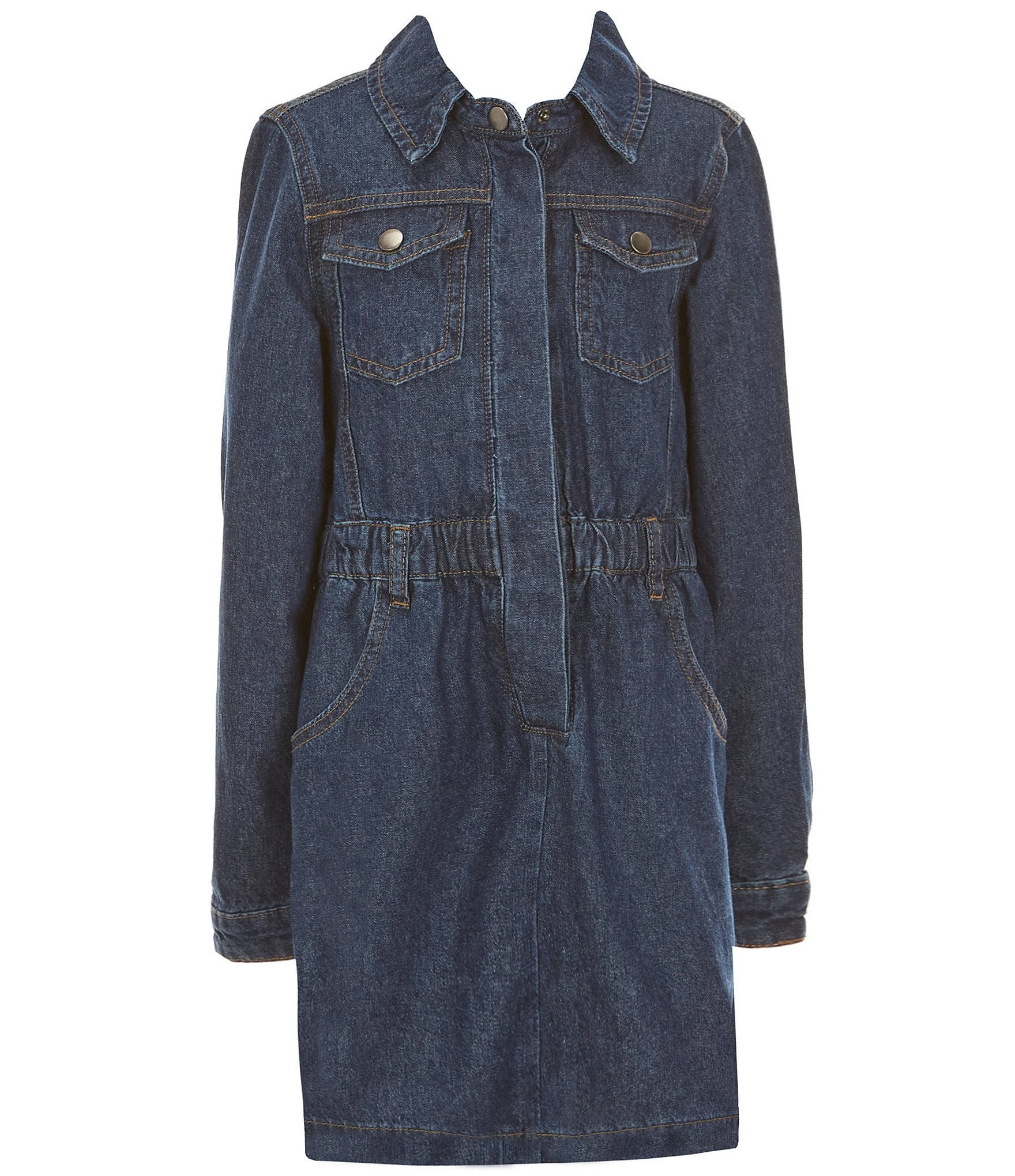 A Loves A Big Girls 7-16 Long Sleeve Denim Dress