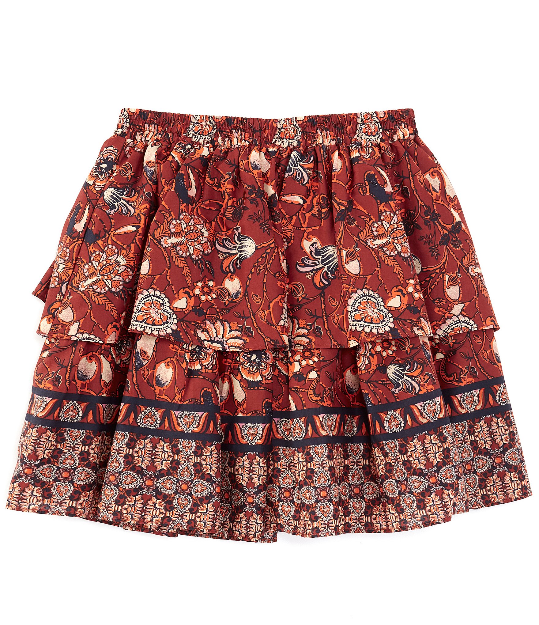 A Loves A Big Girls 7-16 Printed Tiered Mini Skirt